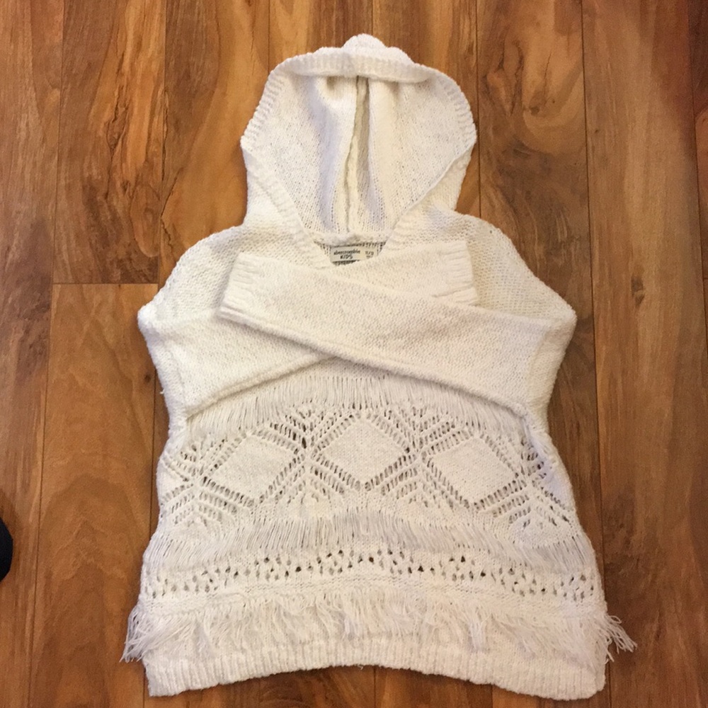 Girls white knit sweater